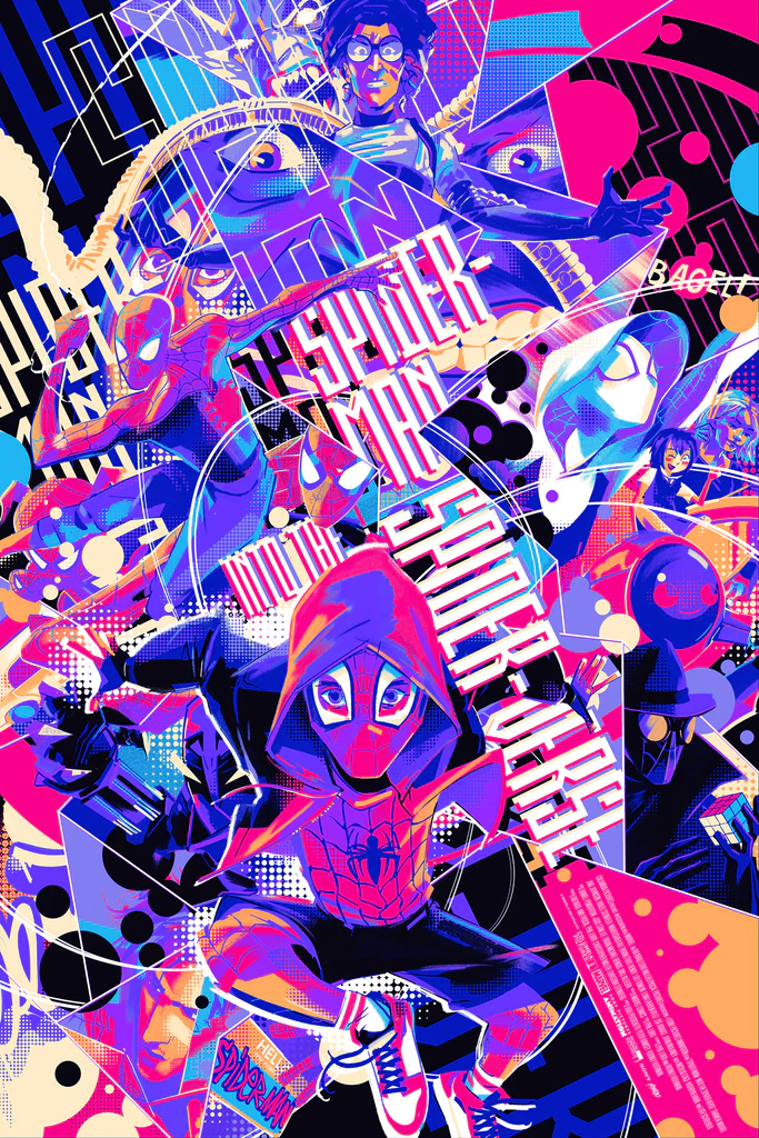 スパイダーマン スパイダーバース ポスター MONDO BNG シルクスクリーン-